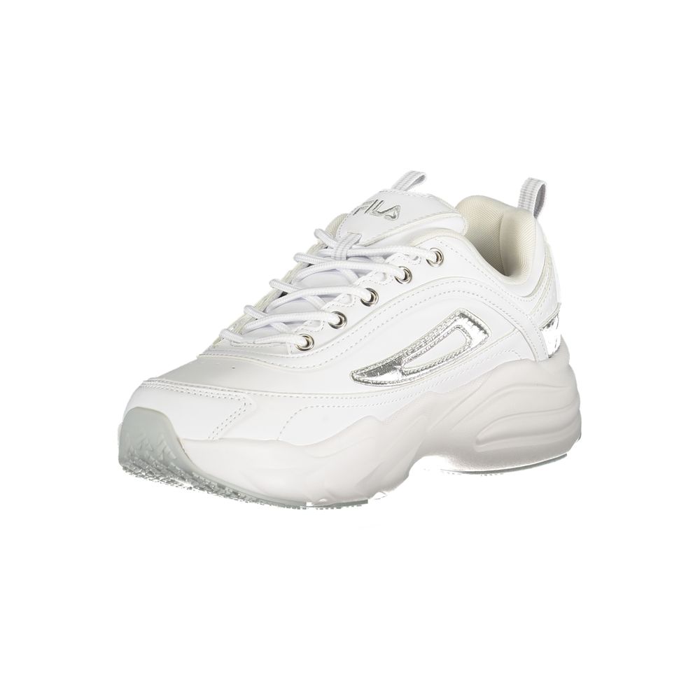 White Polyurethane Women Sneaker