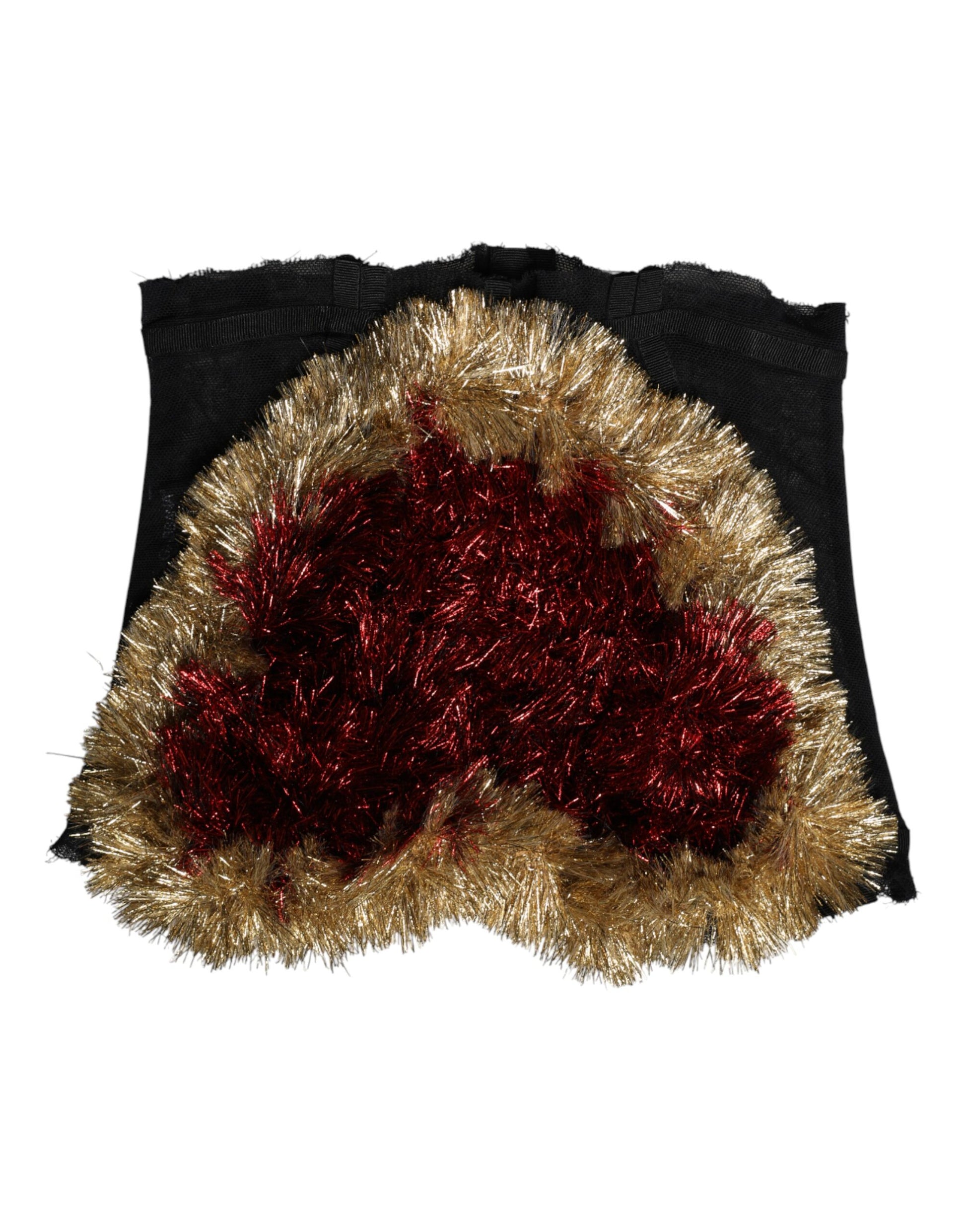 Black Gold Heart Bustier Corset Tinsel Top