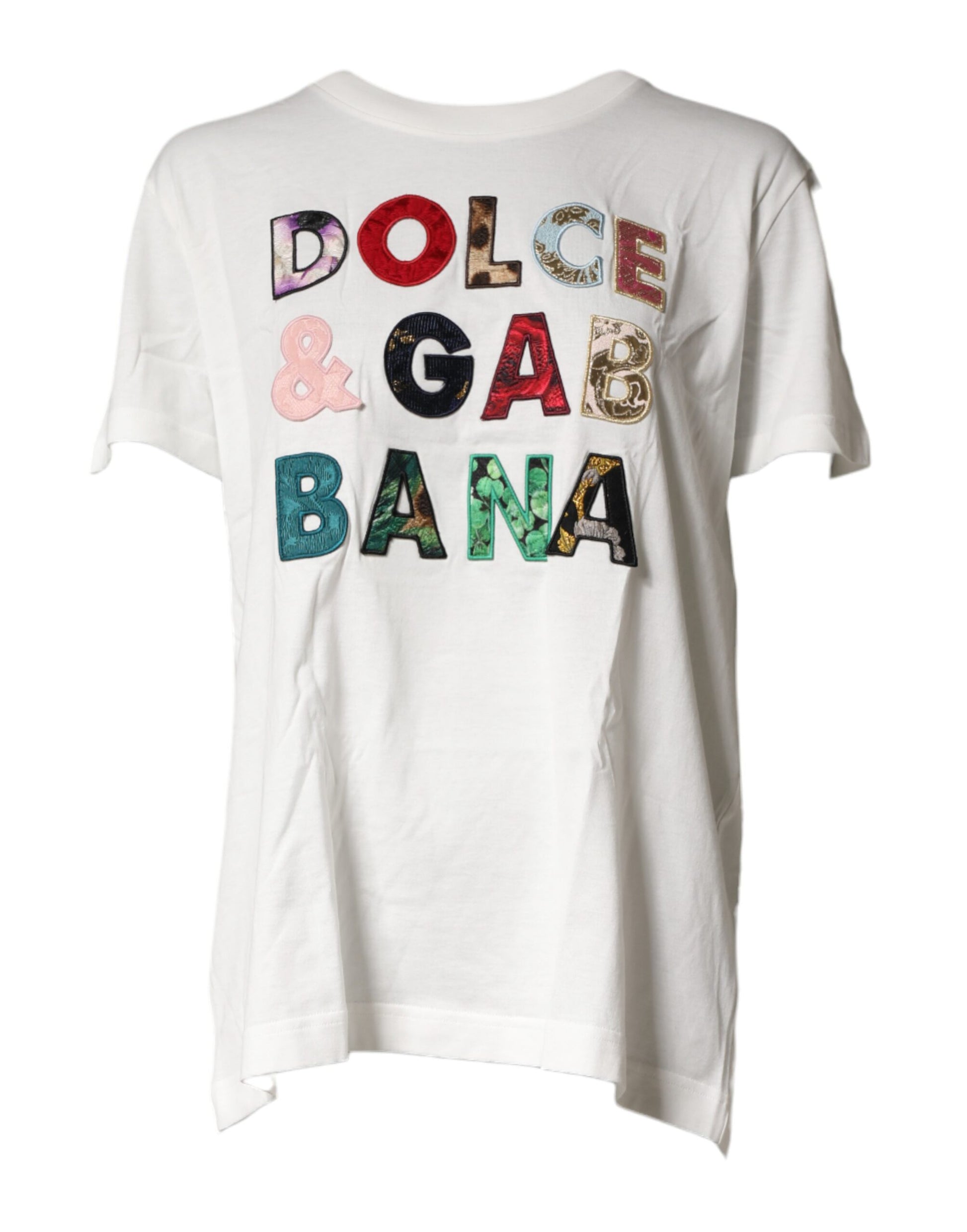 White Logo Crew Neck Short Sleeves T-shirt