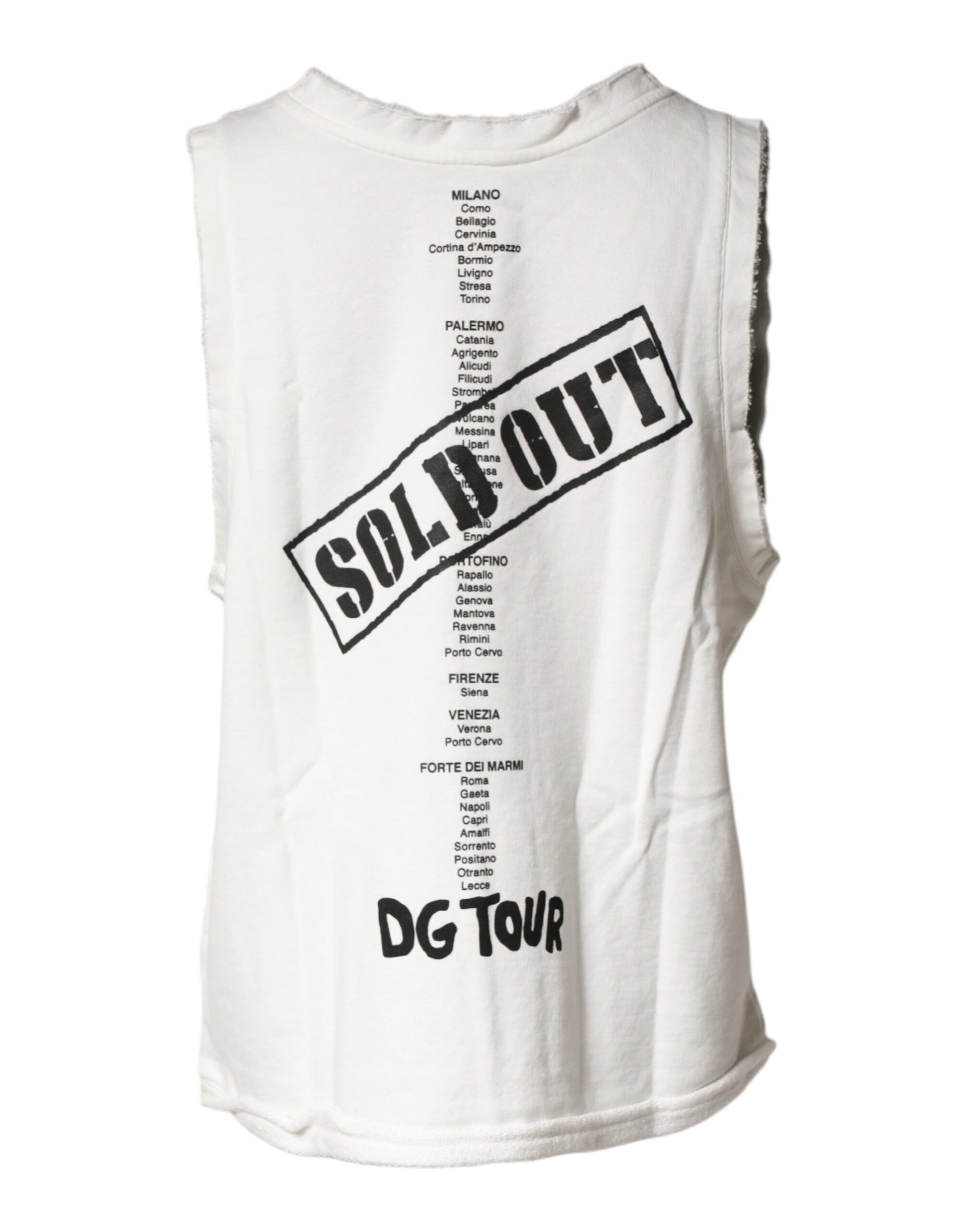 White Graphic CrewNeck Sleeveless Tank T-shirt