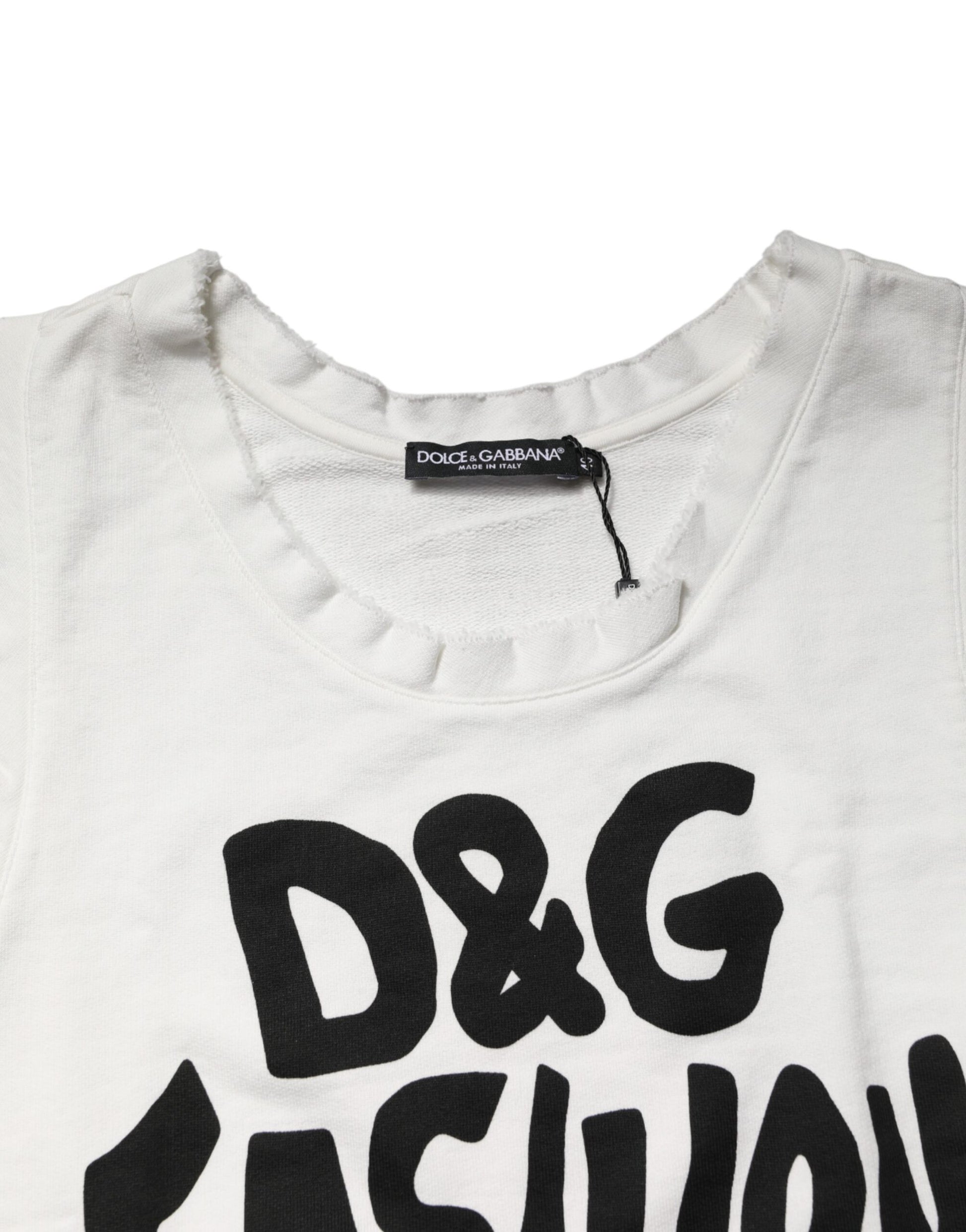 White Graphic CrewNeck Sleeveless Tank T-shirt