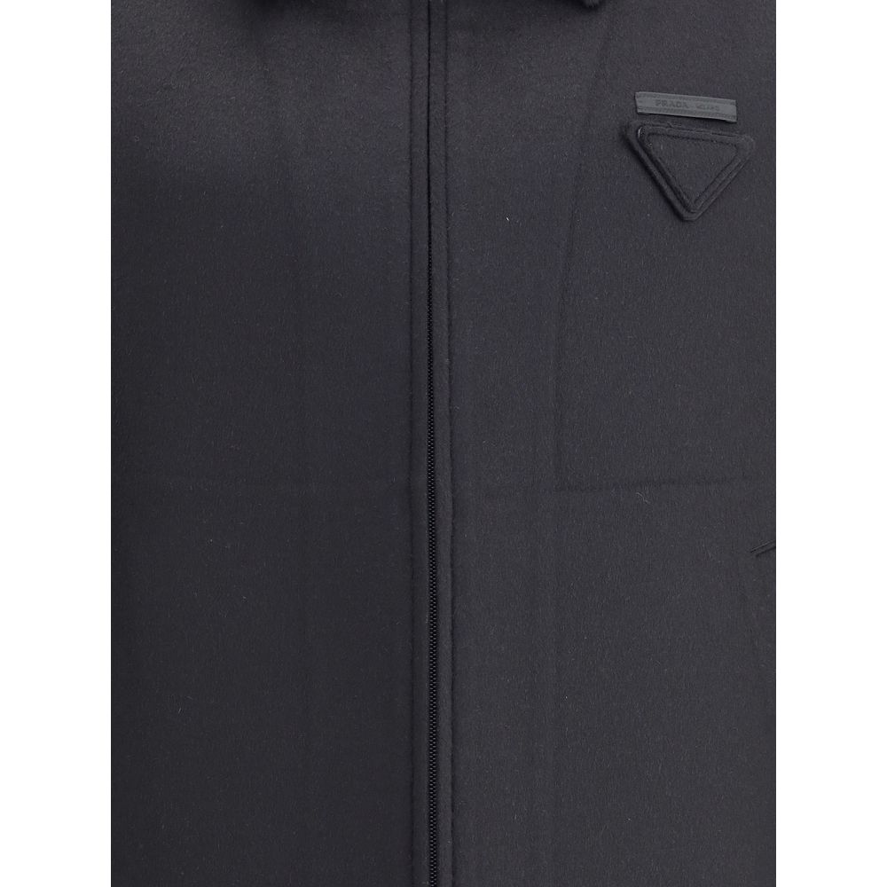 Black Fleece Wool Jackets And Coat