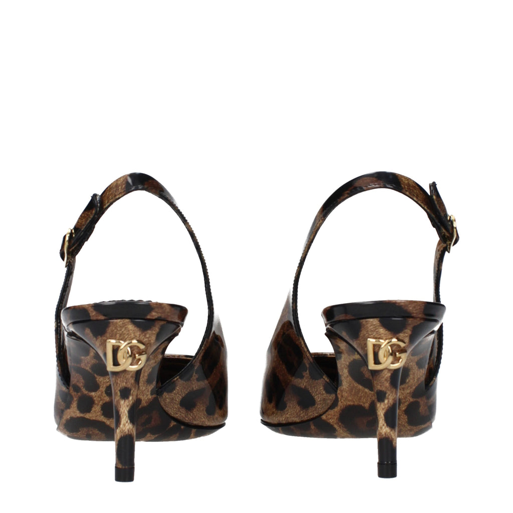 Brown Leather Stiletto Heel Sandals