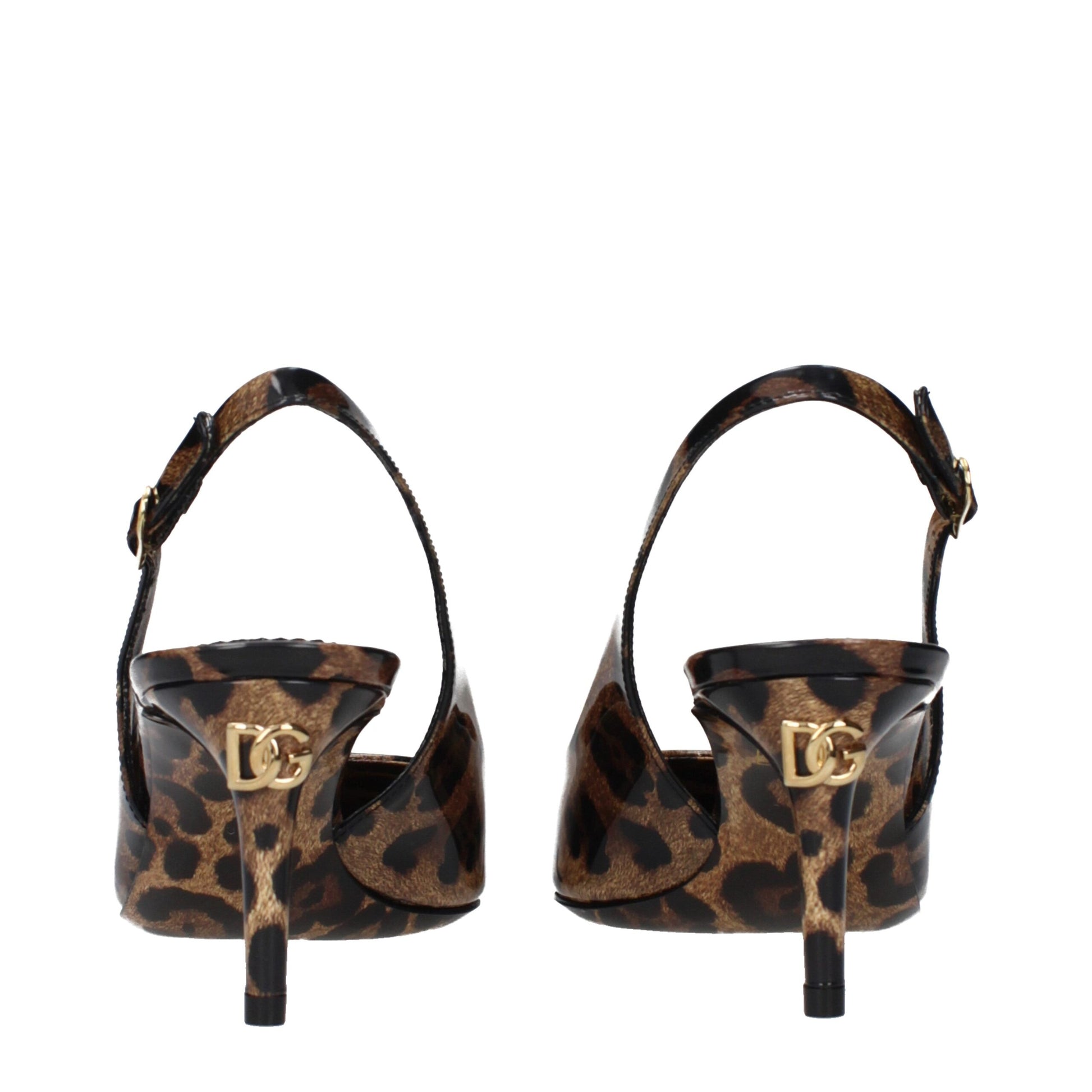 Brown Leather Stiletto Heel Sandals