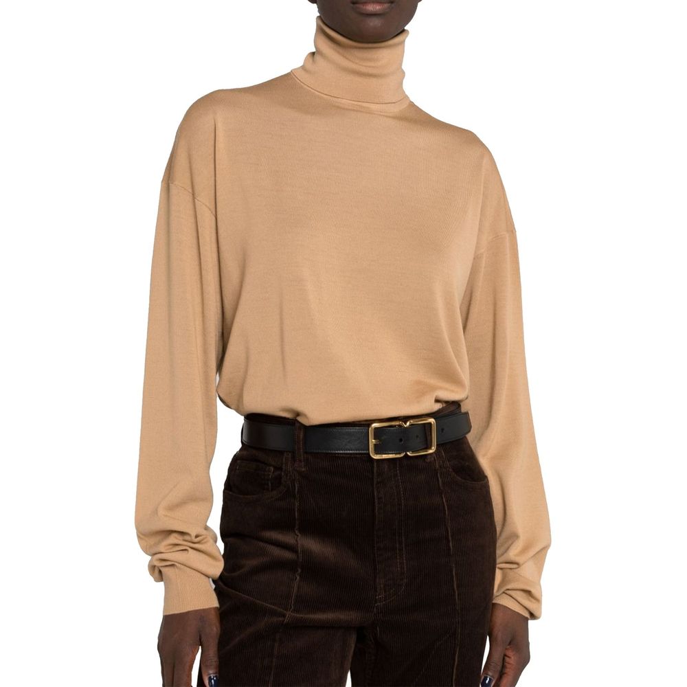 Brown Virgin Wool Turtleneck