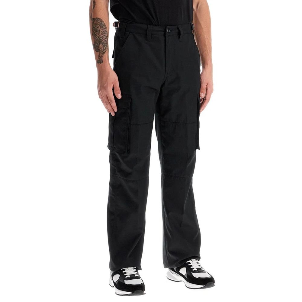 Black Cotton Cargo Pants