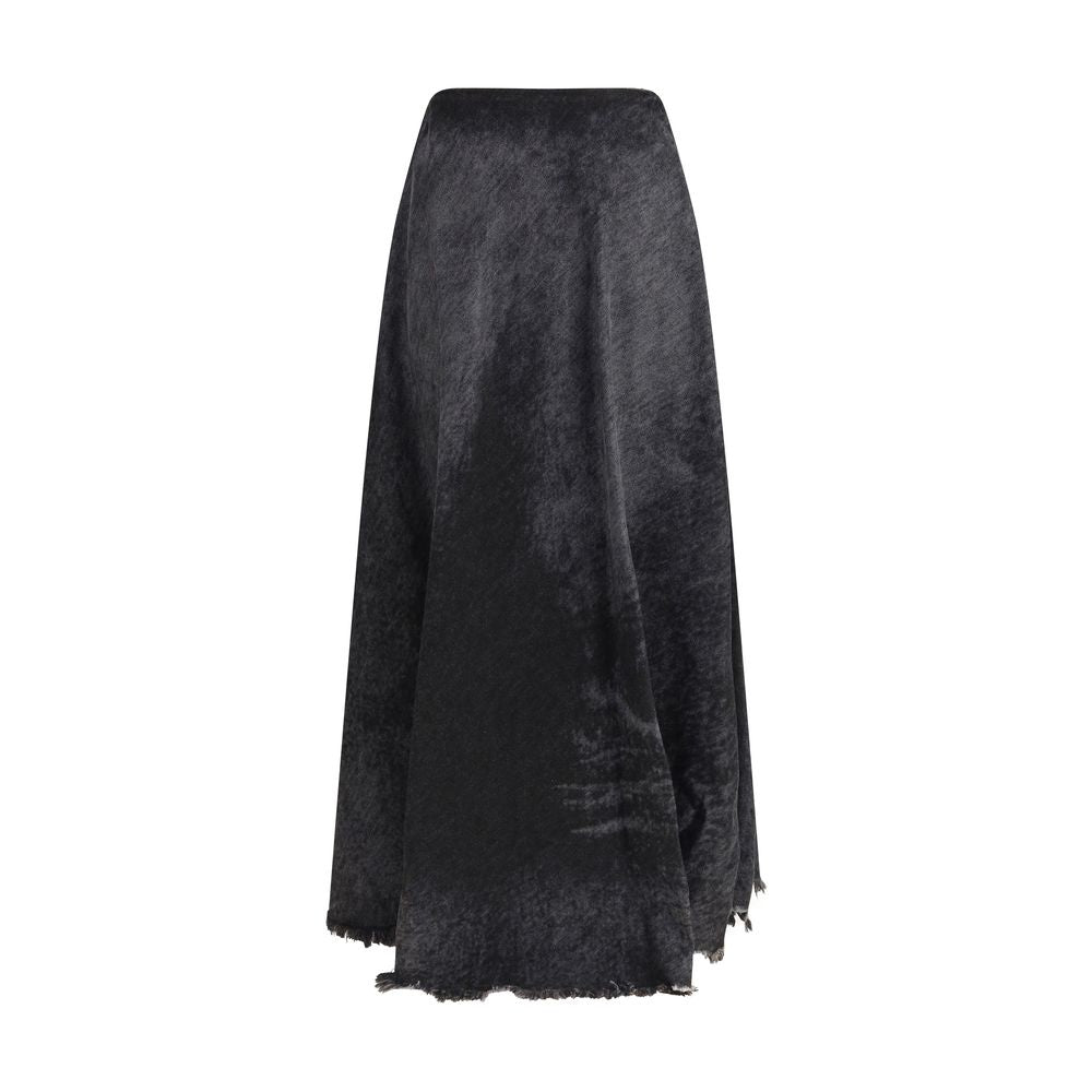 Black Cotton Long Skirt