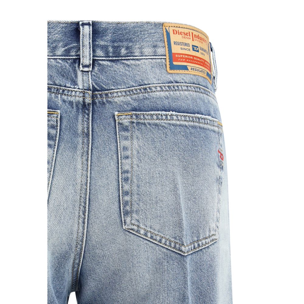 Blue Cotton Bootcut Jeans