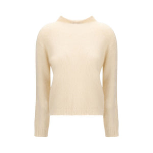 Cream Polyamide Sweatshirt