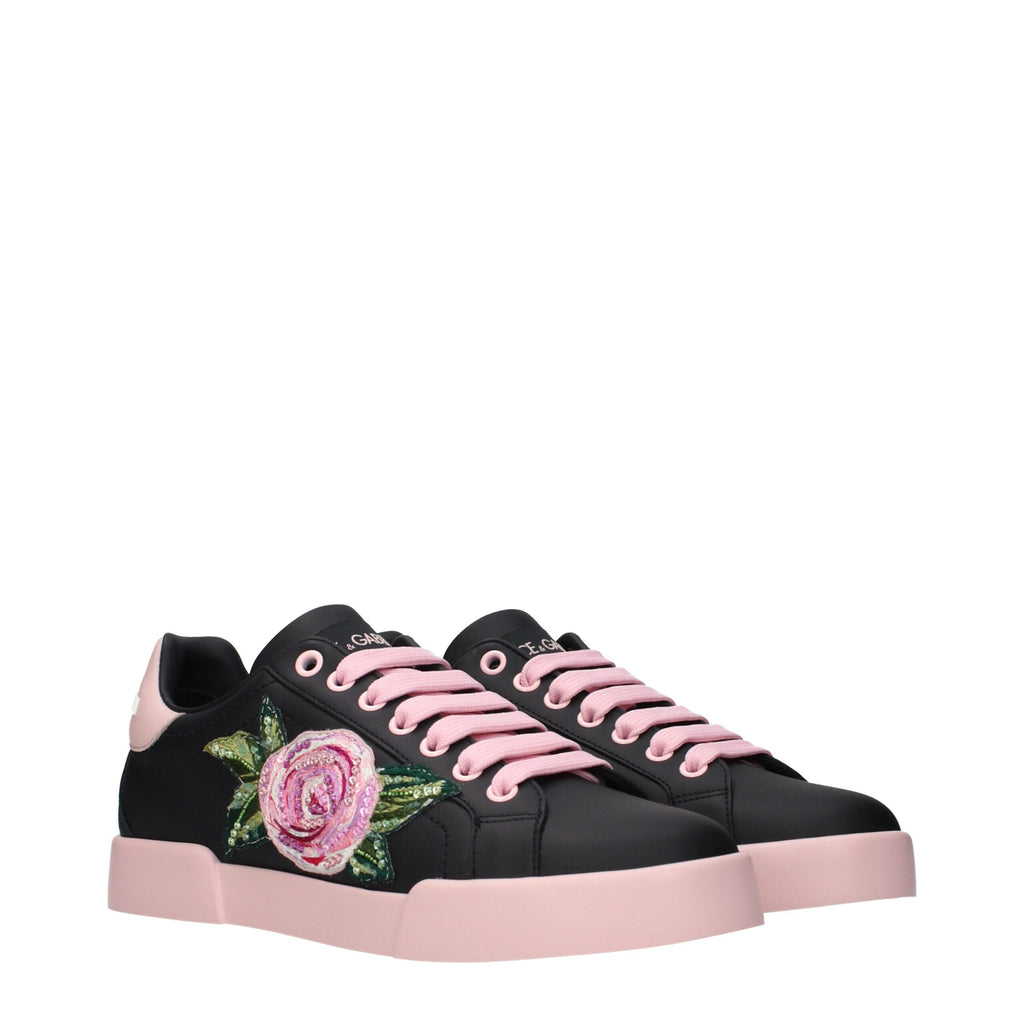 Black Leather Sneakers