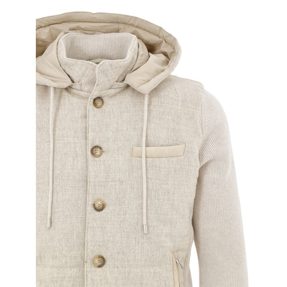 Beige Wool Shell Jacket