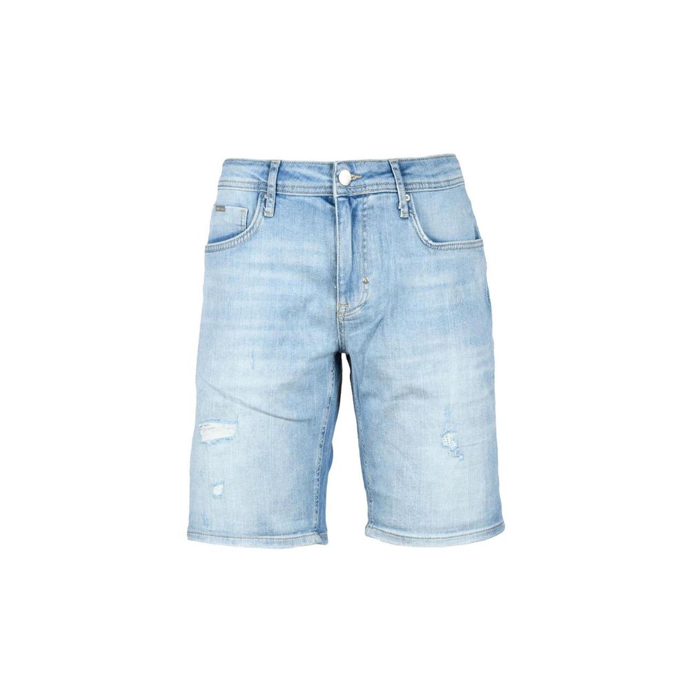 Blue Cotton Bermuda Shorts
