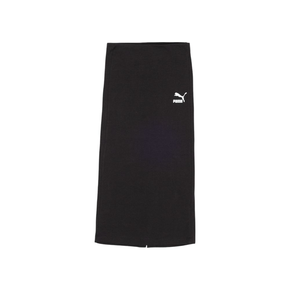Black Cotton Long Skirt