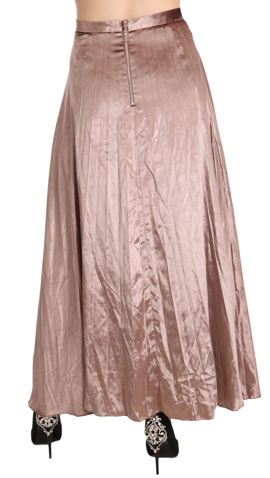 Chocolate Viscose High Waist A-line Maxi Skirt