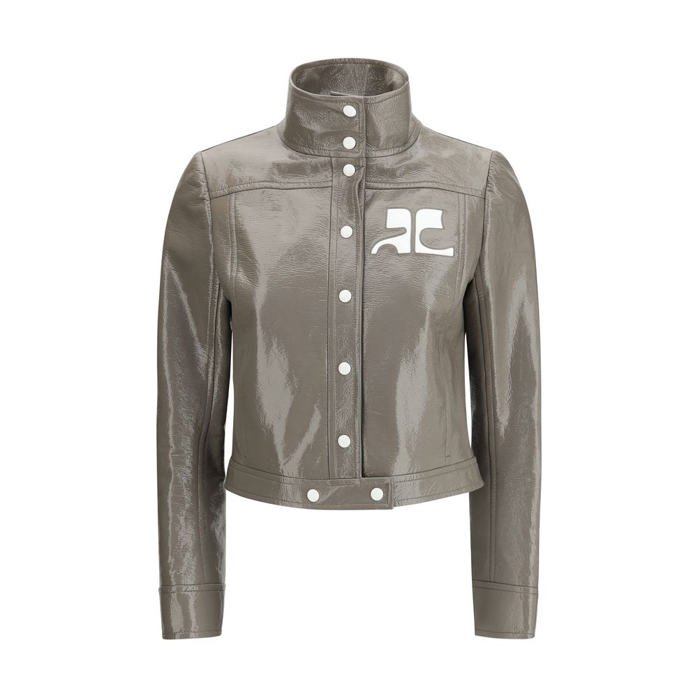 Gray Cotton Full-Length Jacket