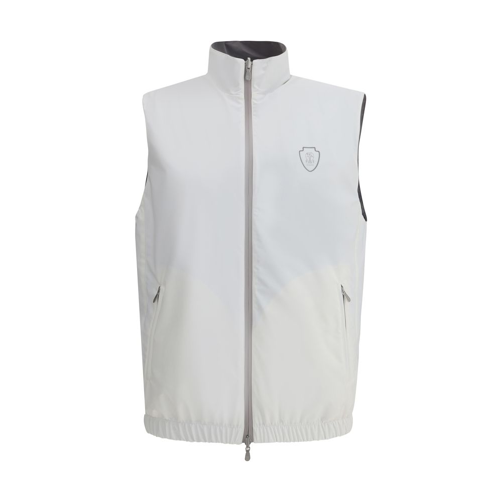 White Polyamide Sleveless Jacket
