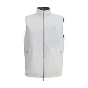 White Polyamide Sleveless Jacket
