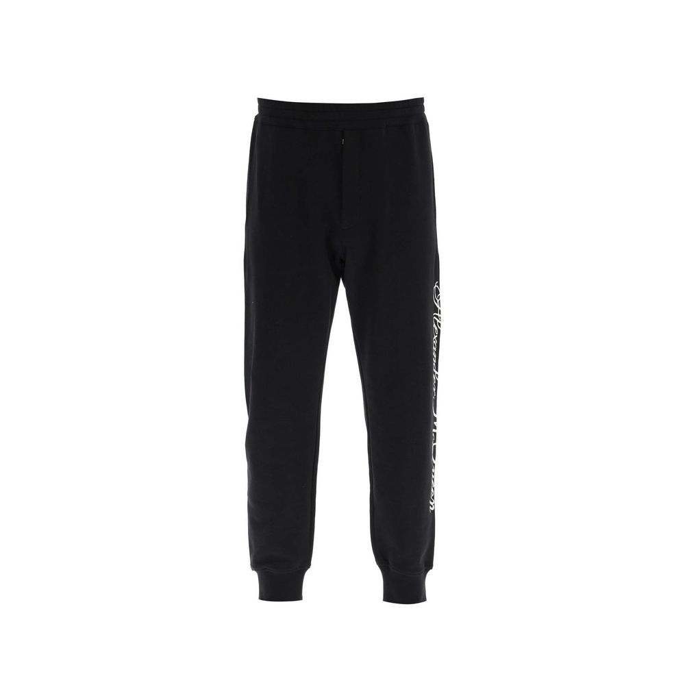 Black Cotton Athletic Pants