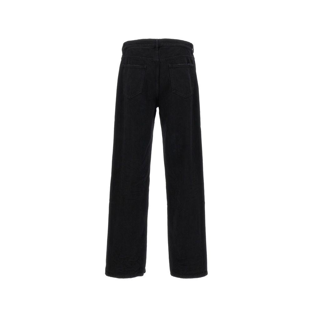 Black Cotton Relaxed Fit Jeans