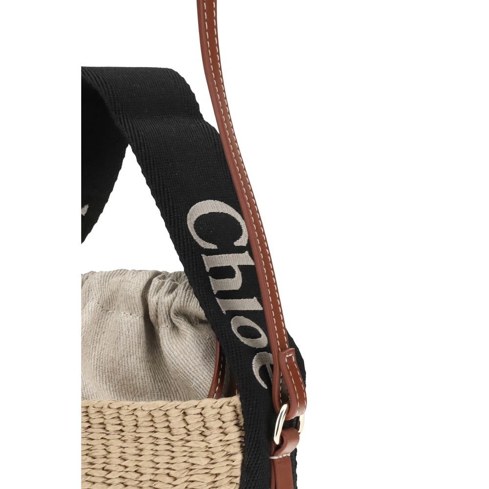 Beige Raffia Backet Bag
