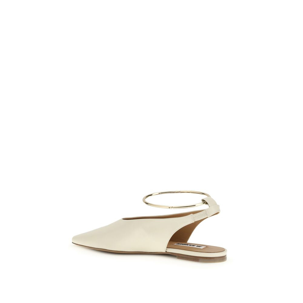 Beige Goatskin Ballet Flats
