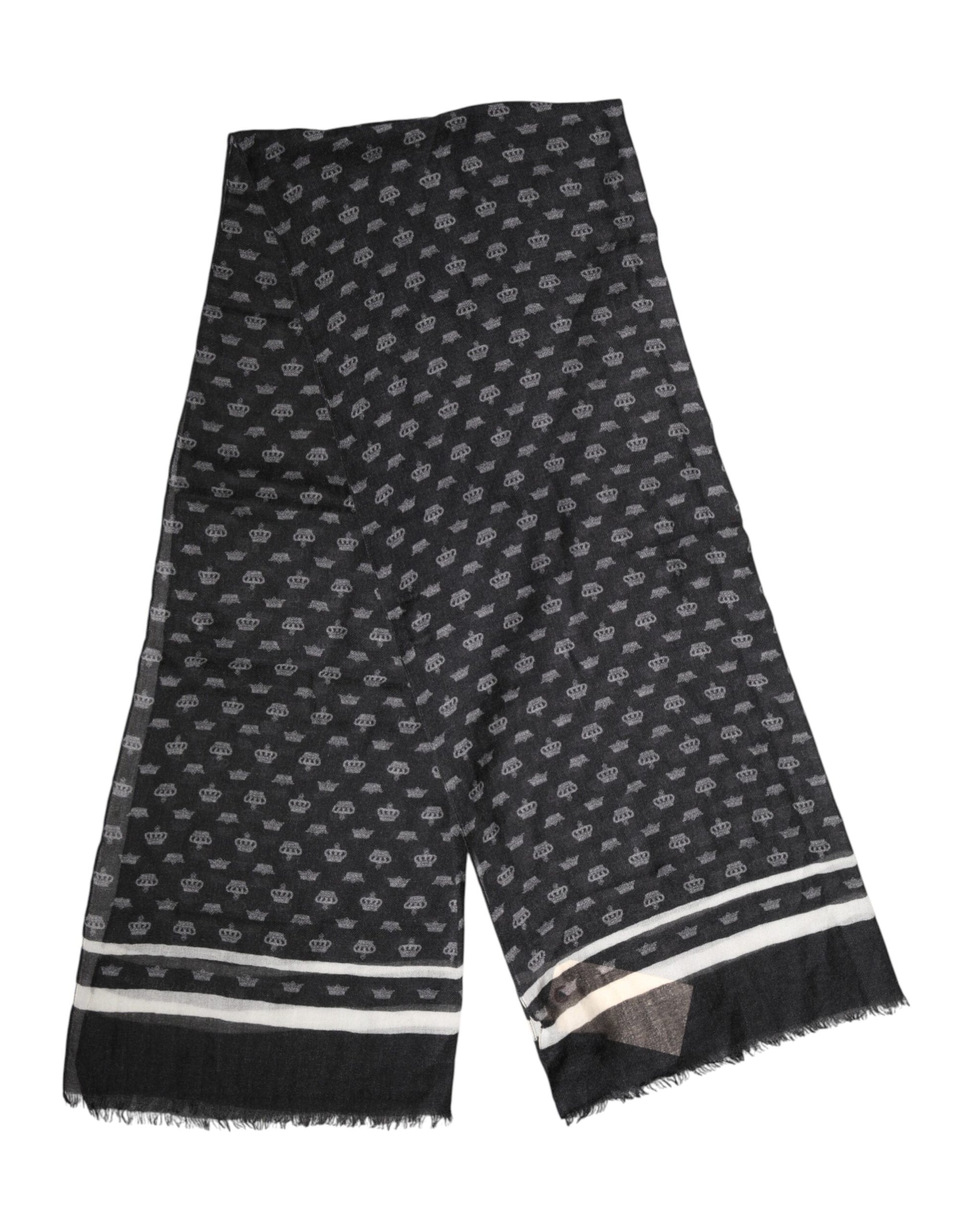 Black Crown Cashmere Neck Wrap Shawl Scarf
