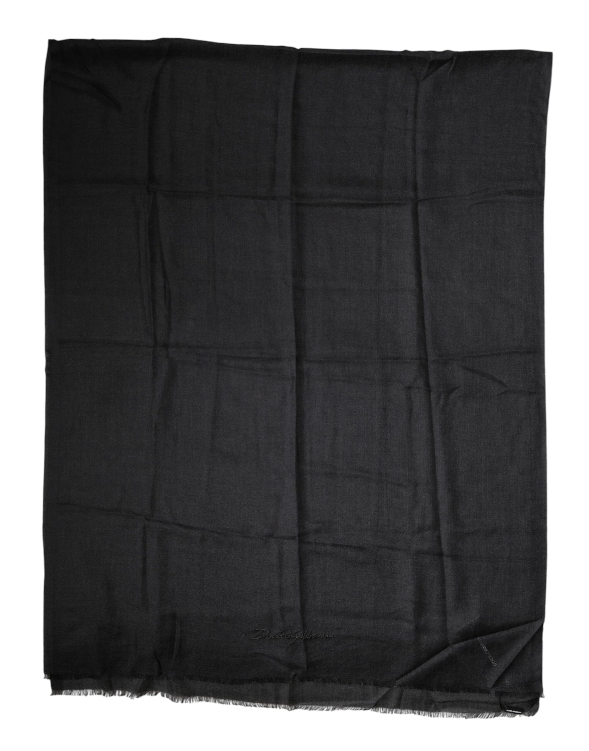 Black Cashmere Knit Neck Wrap Shawl Scarf