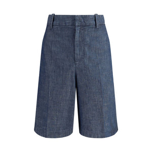 Blue Cotton Bermuda Shorts