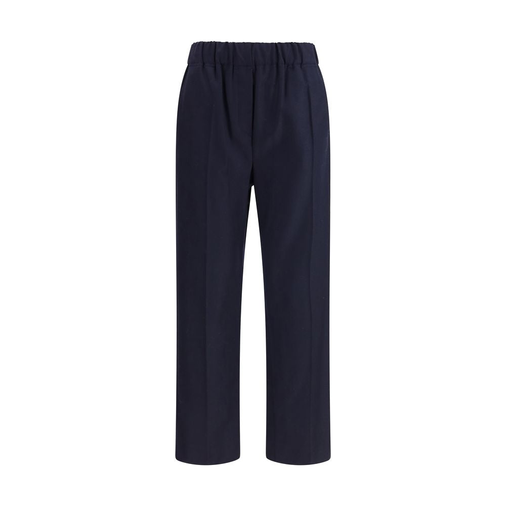 Black Cotton Casual Pants