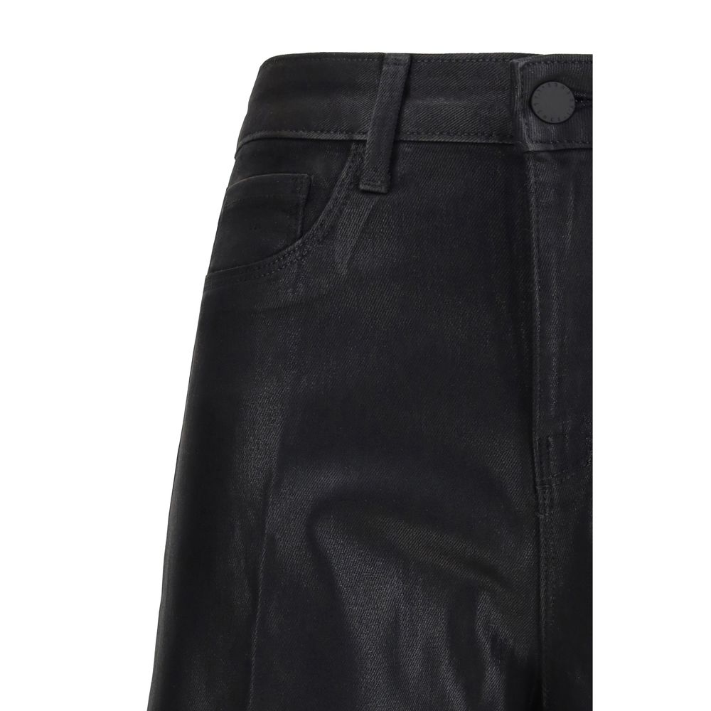 Black Cotton High-Waisted Jean