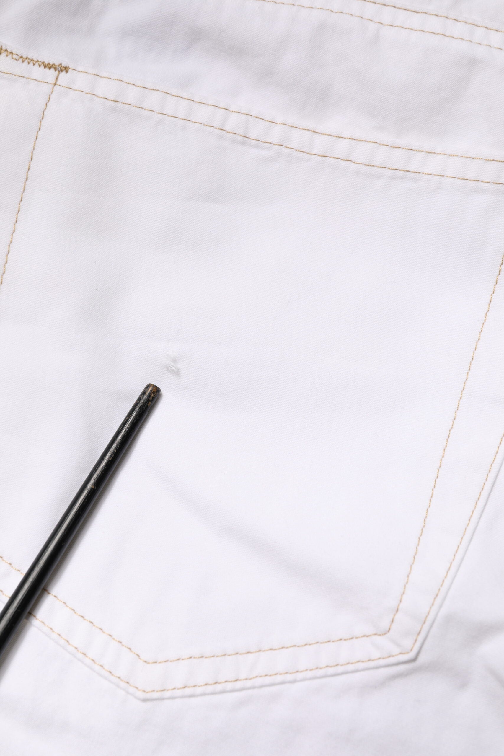 White Cotton Mid Waist Straight Men Denim Jeans