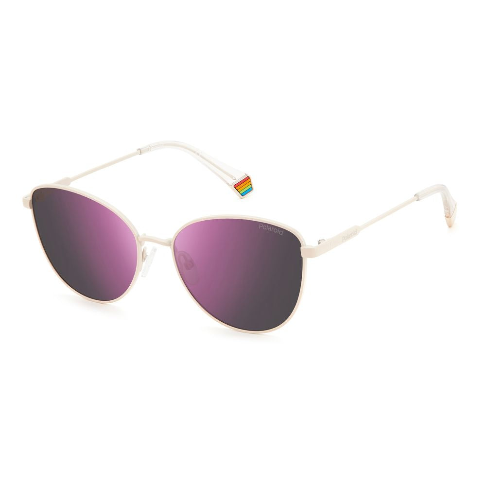 Beige Stainless Steel Sunglasses