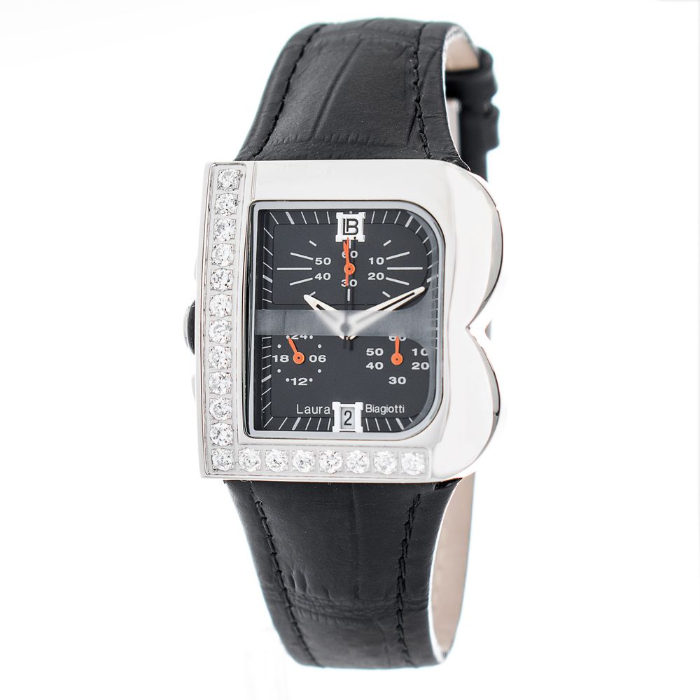 Black Leather Dress Watch
