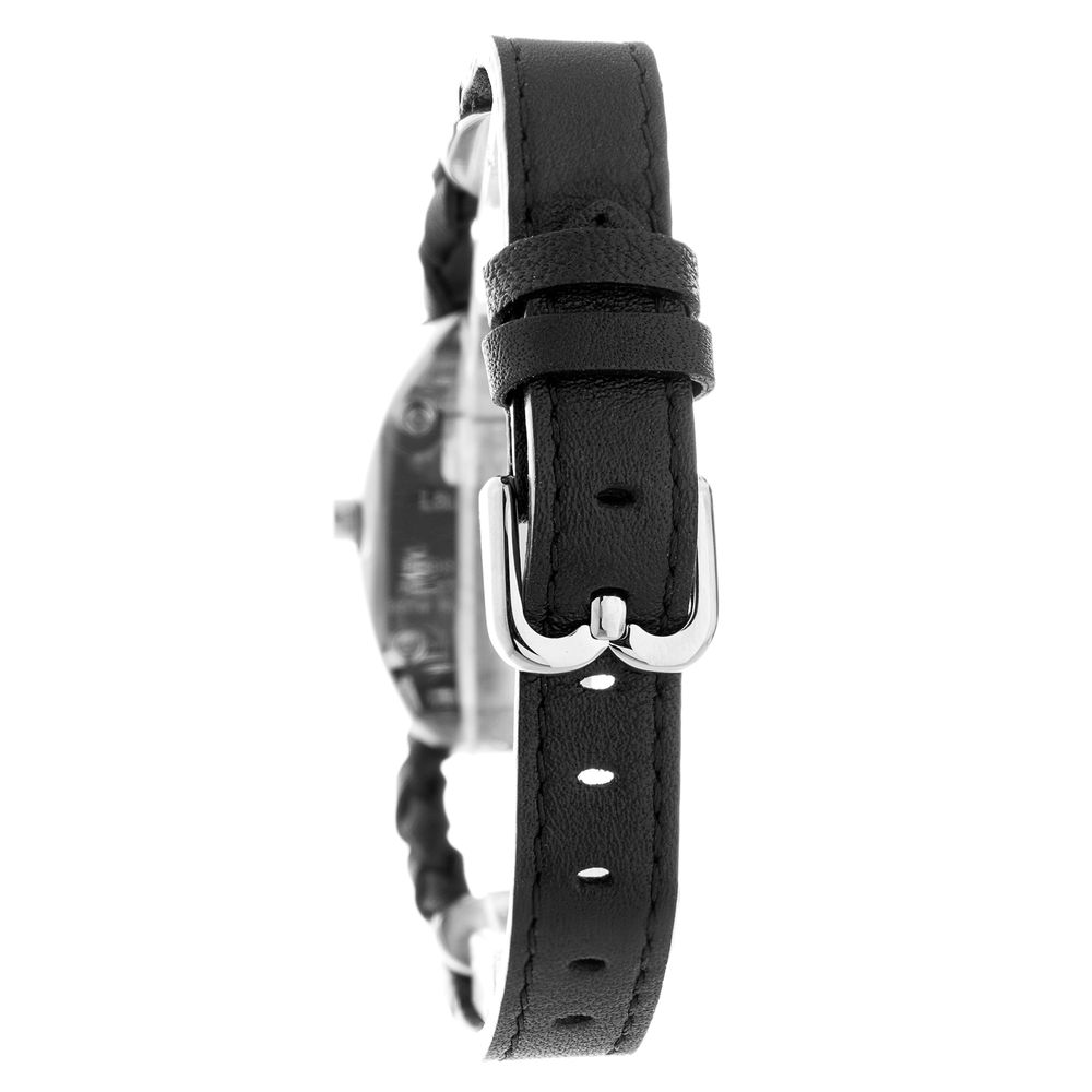 Black Leather Dress Watch