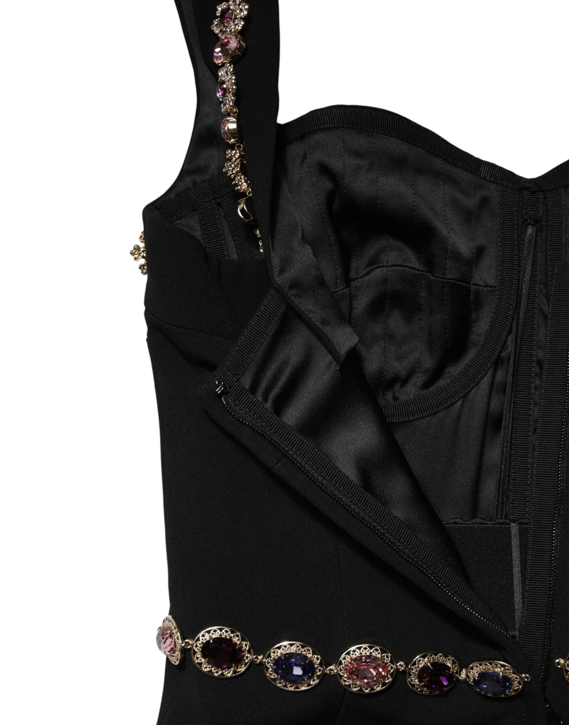 Black Embellished Sheath MermaidGown Dress