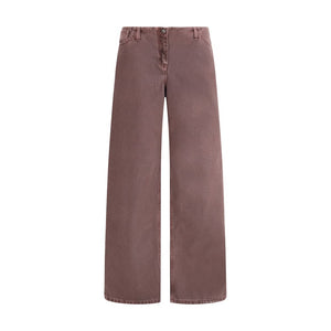 Brown Cotton Relaxed Fit Jeans