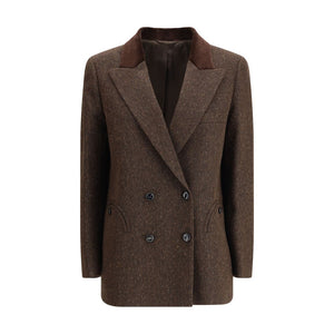 Brown Fleece Wool Blazer
