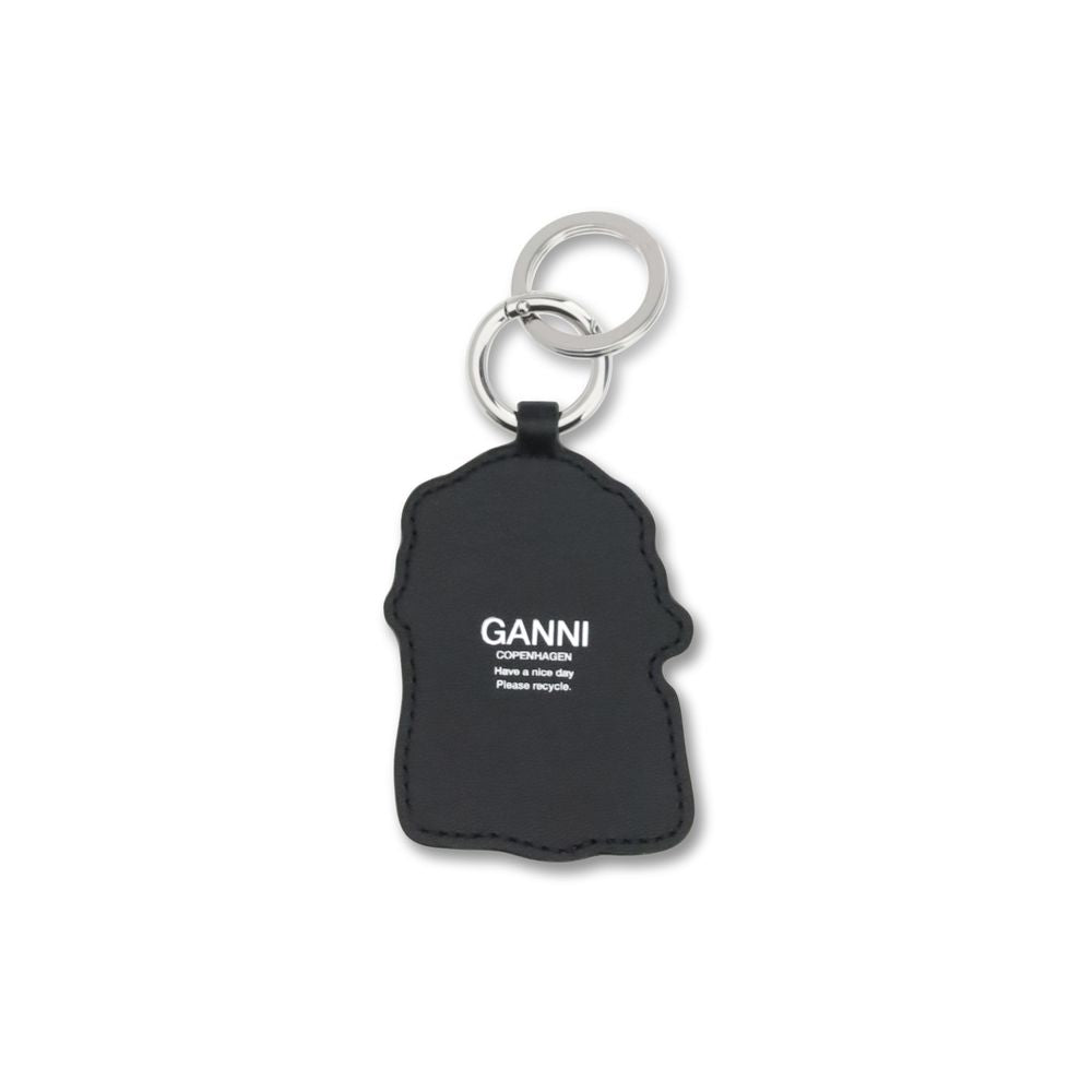 White Recycled Leather Keychain