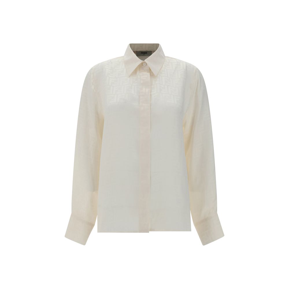 White Silk Pattern Shirt