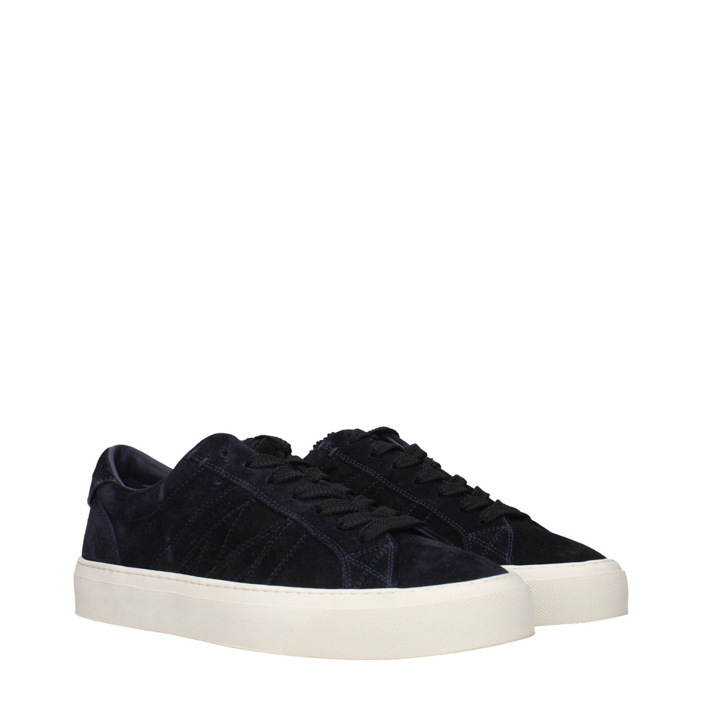 Blue Leather Low Top Sneakers
