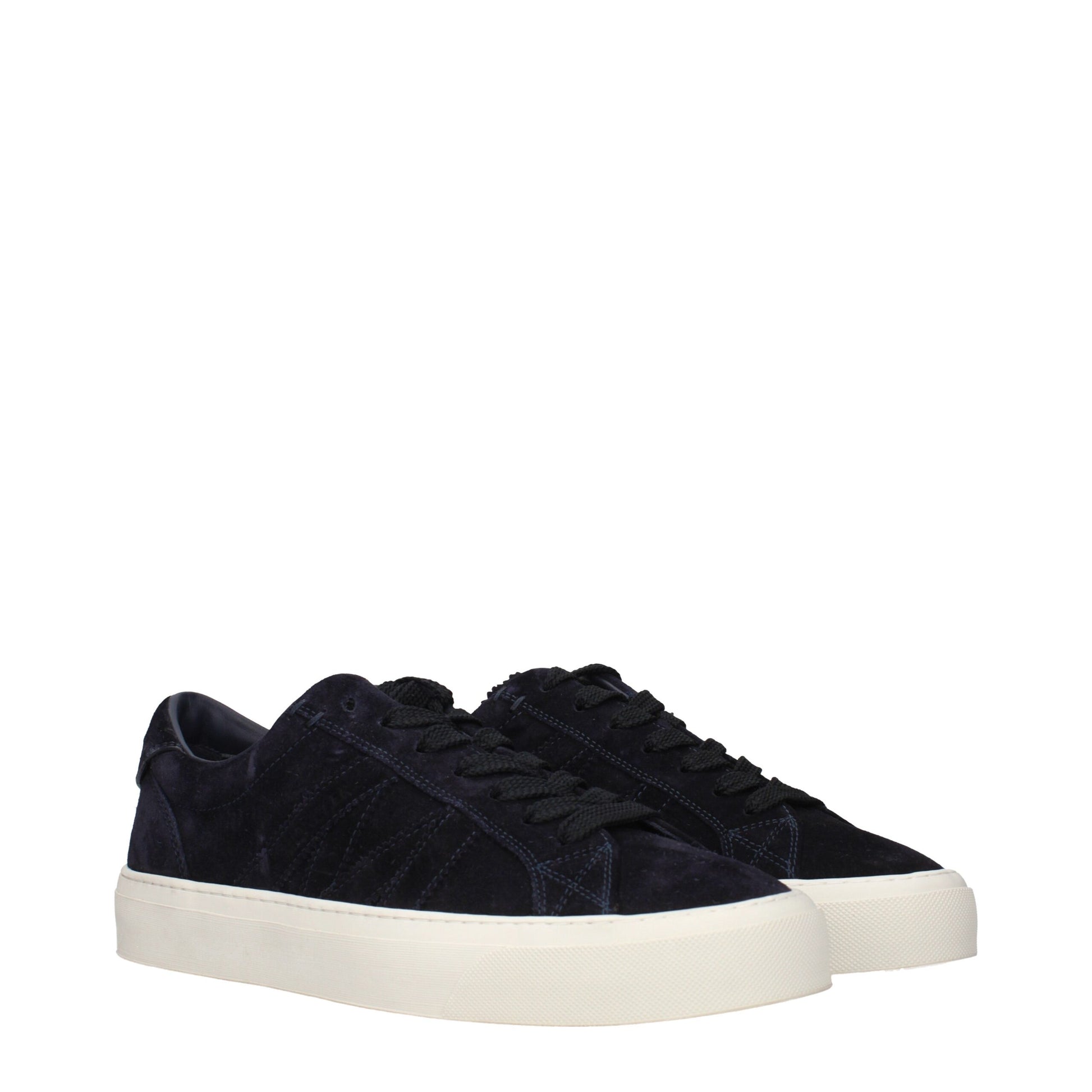 Blue Leather Low Top Sneakers