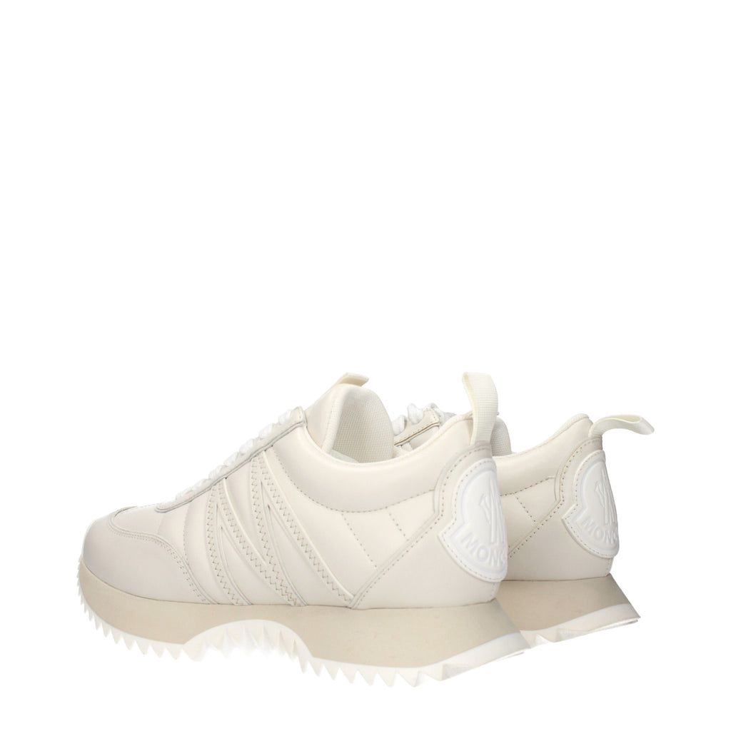 Beige Leather Low Top Sneakers