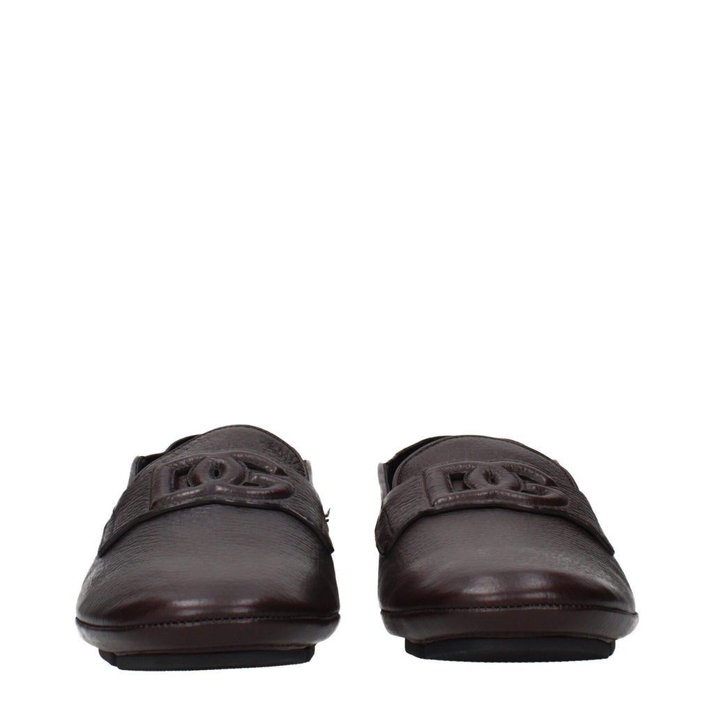 Brown Leather Slip-On Loafers