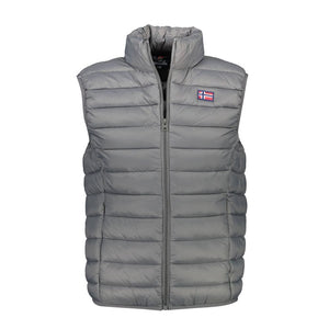 Gray Polyamide Sleveless Jacket