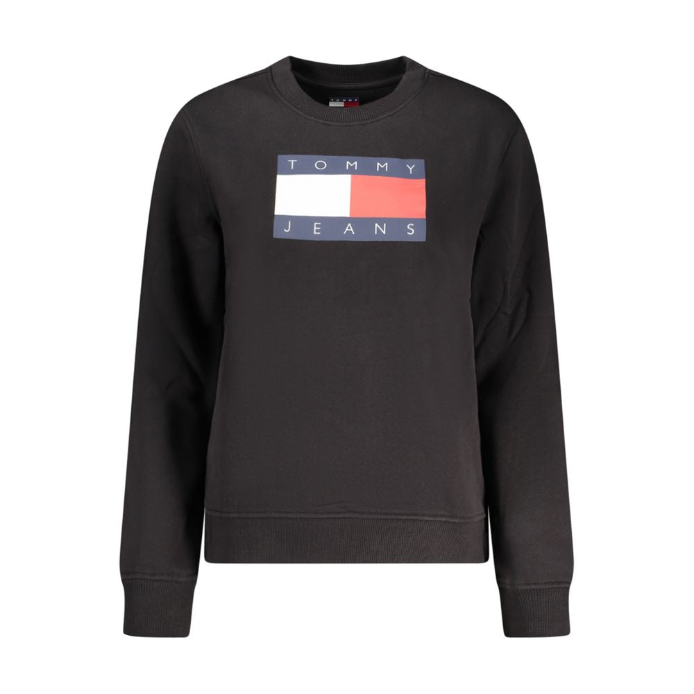 Black Cotton Women Sweatshirt