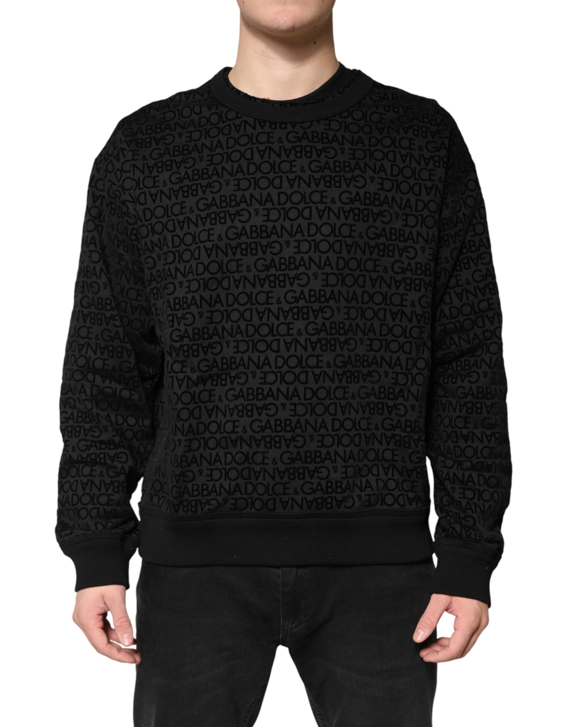 Black Monogram Crew Neck Sweatshirt Sweater