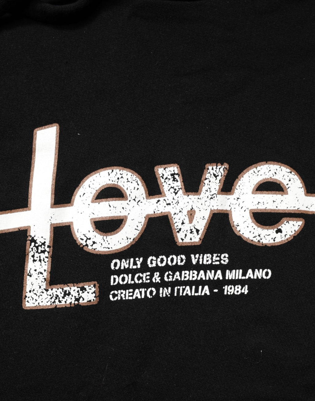 Black LOVE Cotton Hooded Sweatshirt Sweater