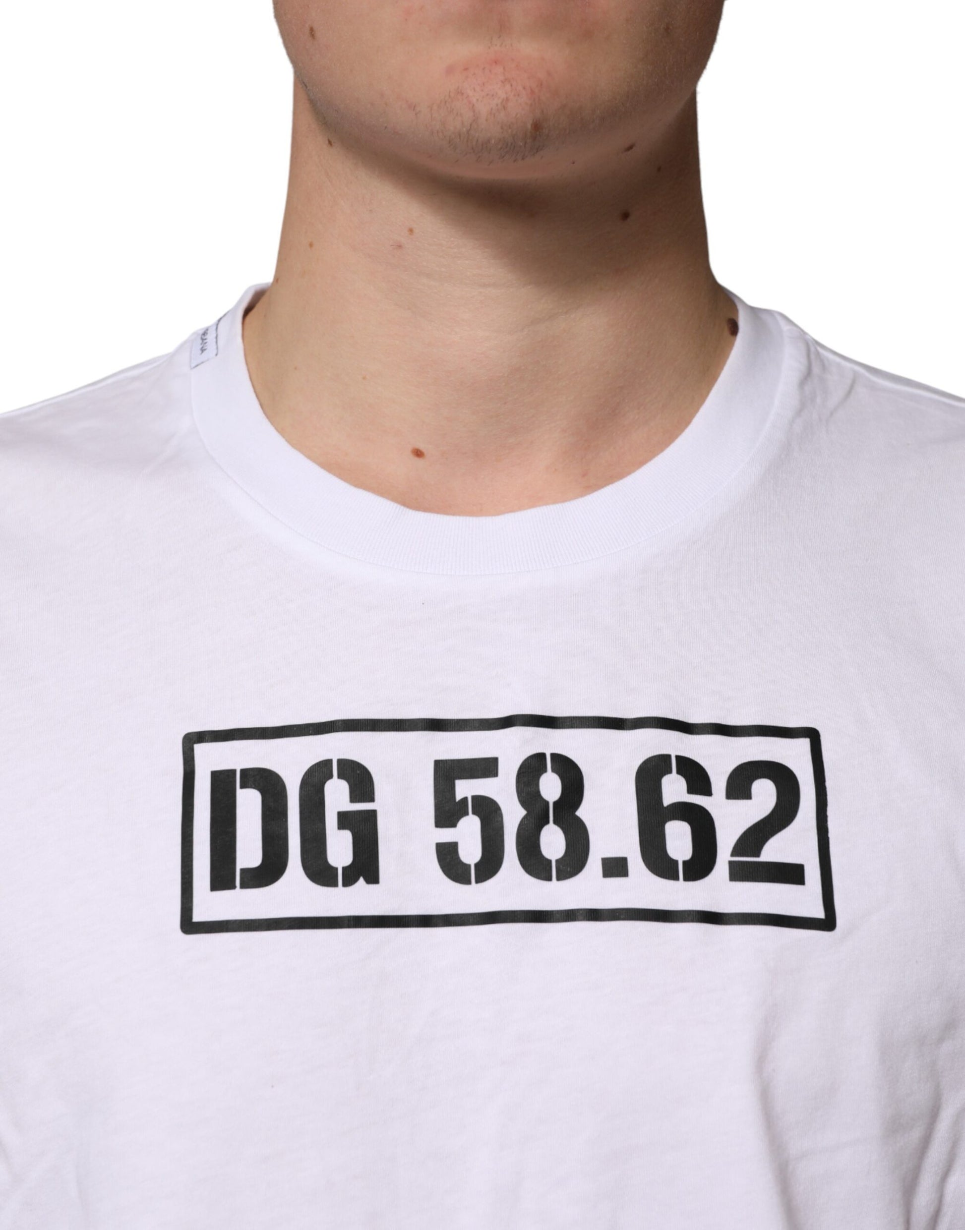 White Graphic Cotton Men Crew Neck T-shirt