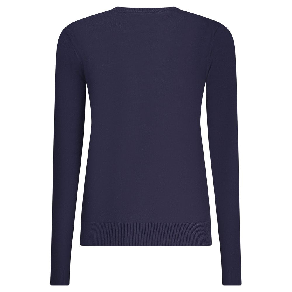 Blu Viscose Donna Maglia