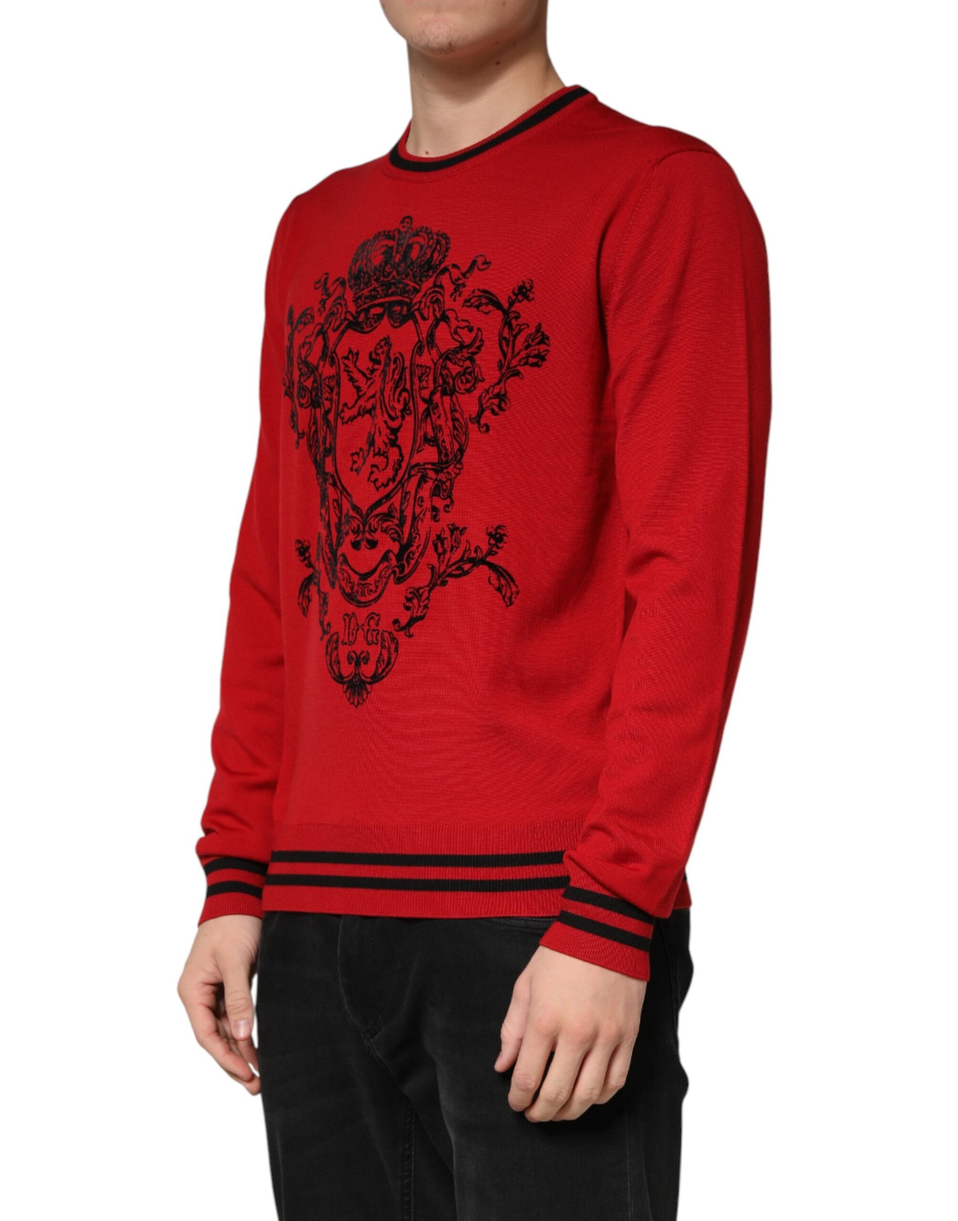Red Lion Crown Logo Wool Crewneck Sweater